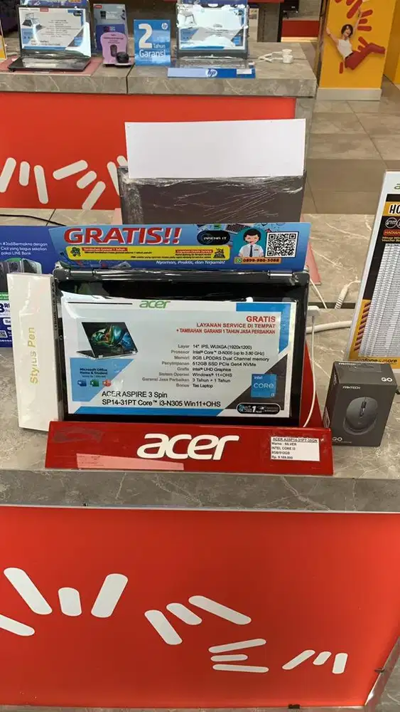 Laptop murah Acer/Asus/lenovo/Hp ACER A3SP14-31PT-35GN 14 I3 8/512