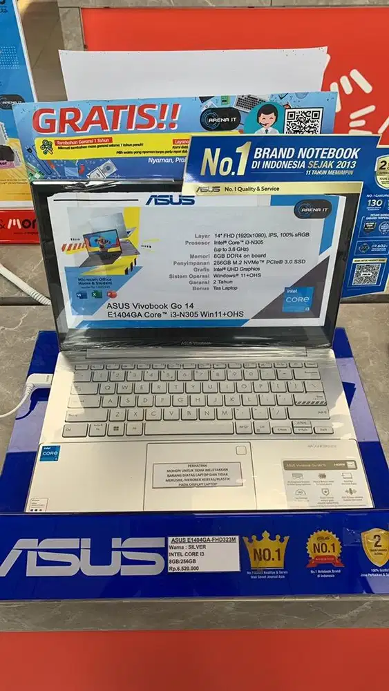 Laptop murah Acer/Asus/lenovo/Hp ASUS E1404GA-FHD353 i3 8/512 Sil
