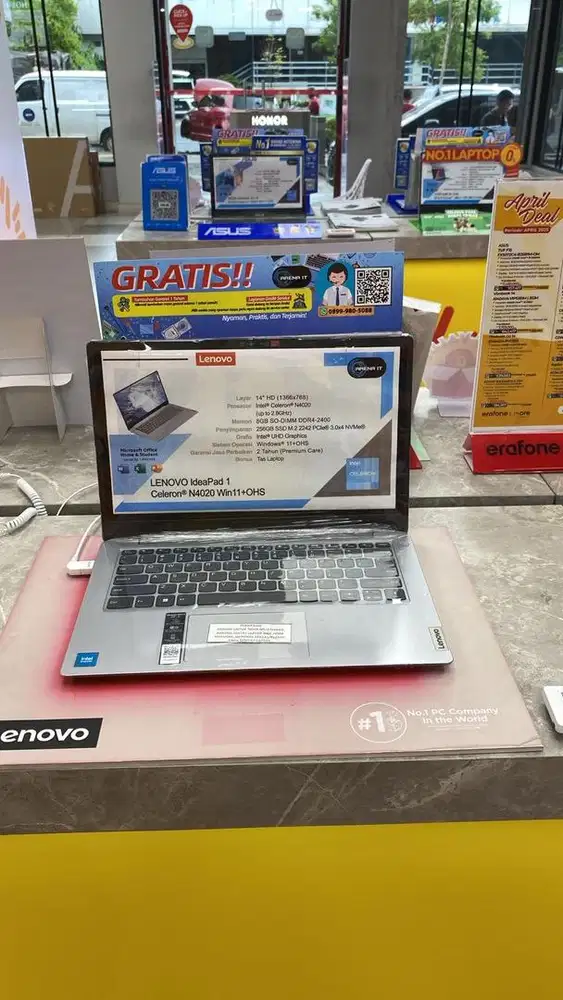 Laptop murah Acer/Asus/lenovo/Hp LENOVO 82LV006VID  Cel 8/256 GY K