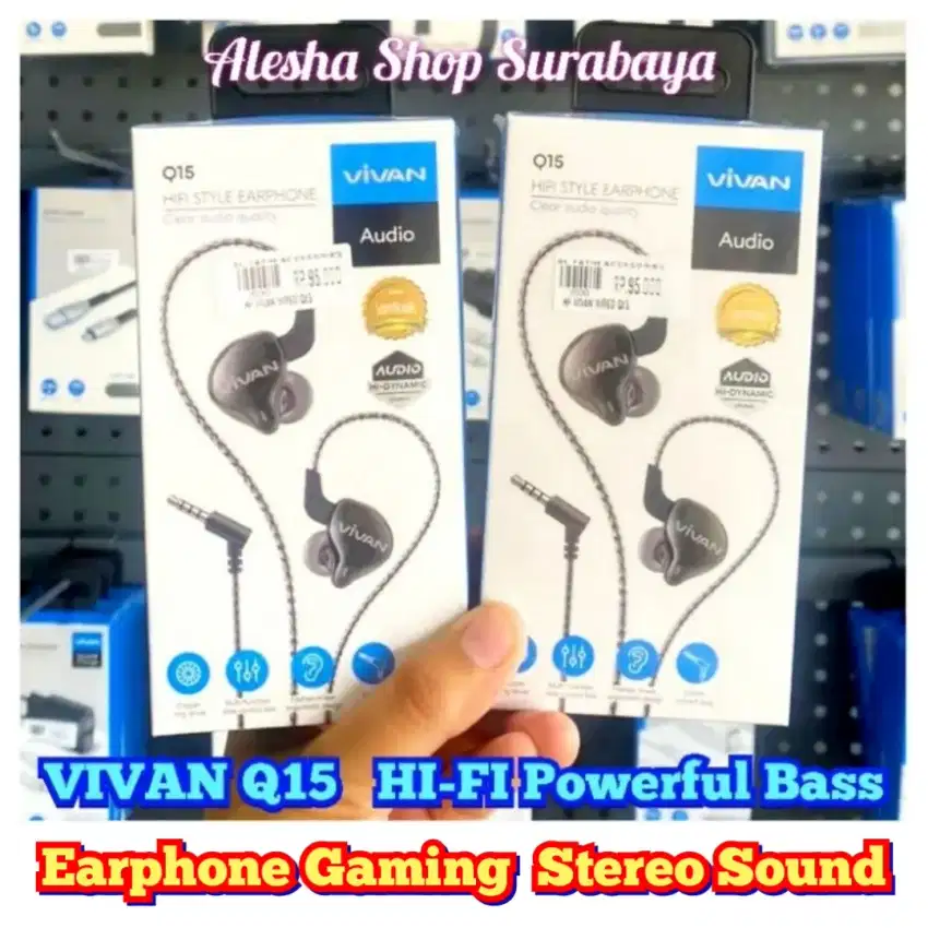 Earphone VIVAN Q15 Powerful Bass Stereo Hi-Fi Sound Headset Gaming