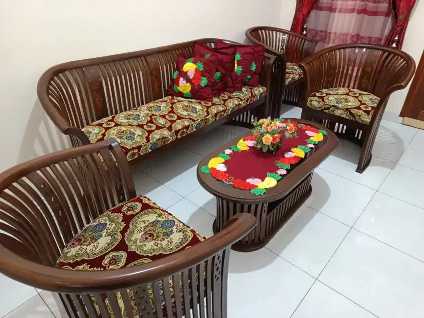 Kursi Keranjang Kayu Jati