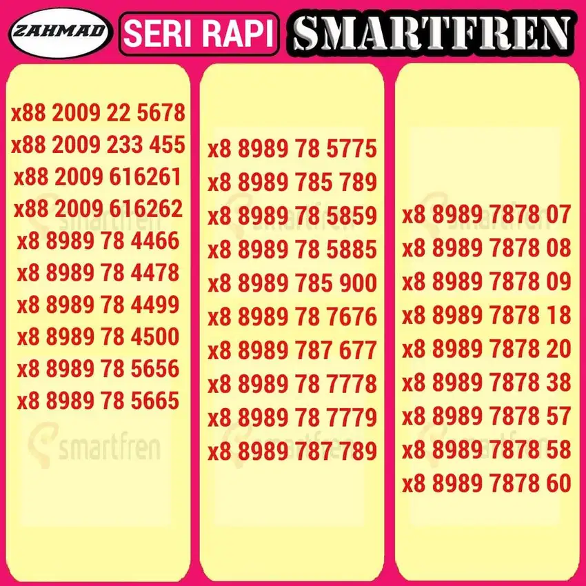 SMART-C) NOCAN Smartfren AABB ABAB ABBA kartu perdana nomor cantik rap