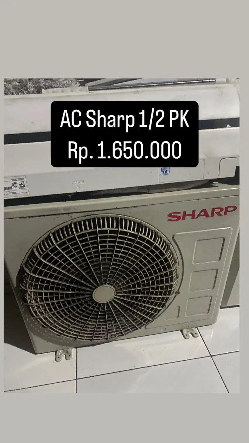 Dijual AC 1/2pk Sharp dan 1pk Midea