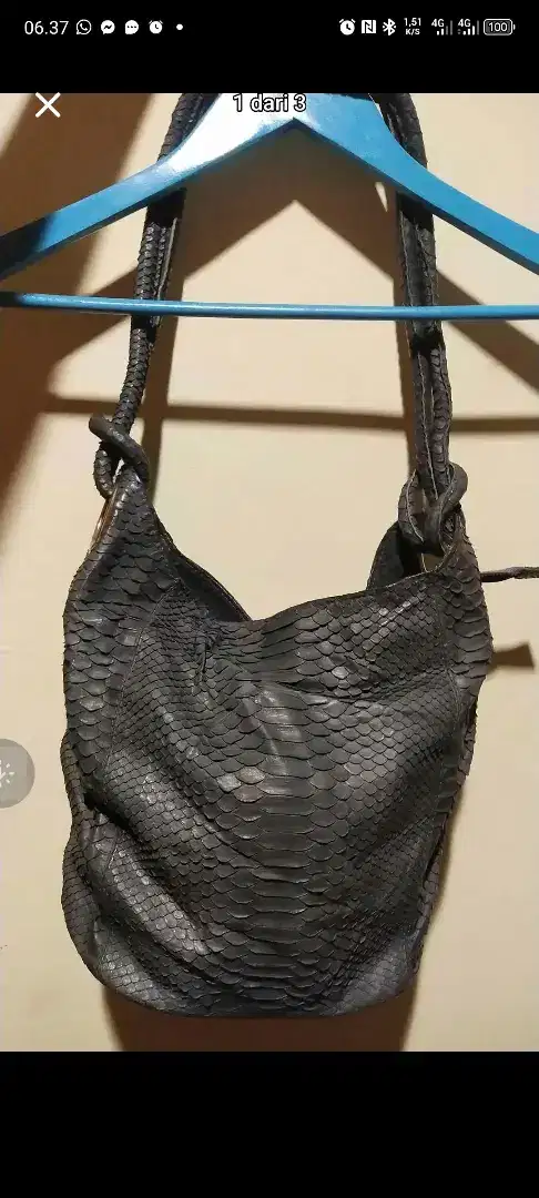 Tas fashion Wanita Kulit motif Phyton keren