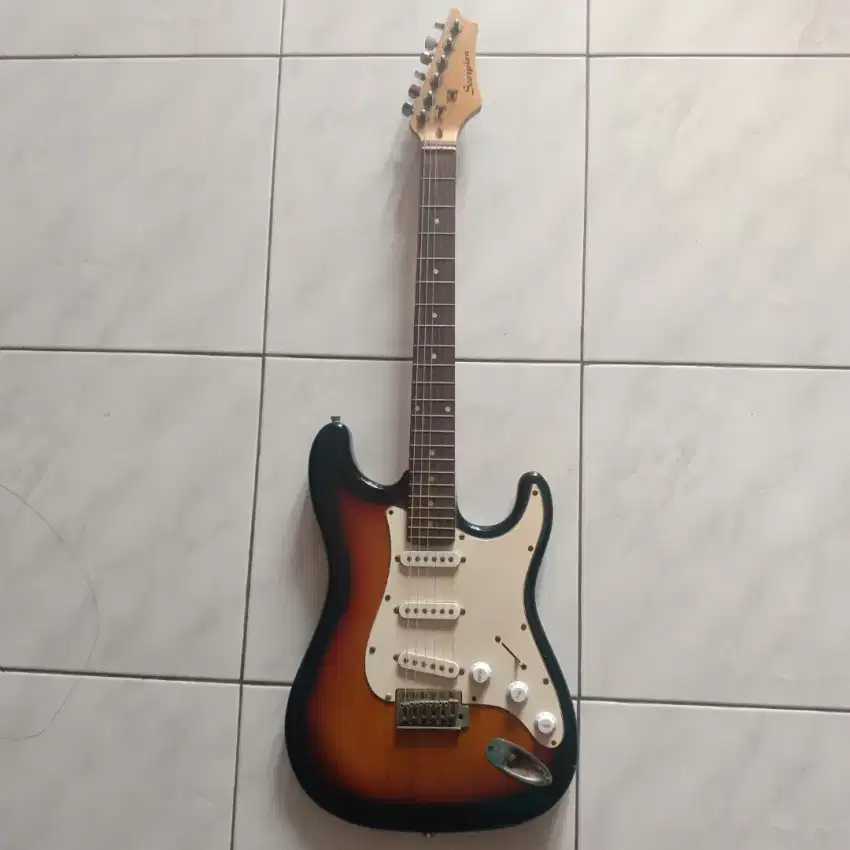 Gitar merk Scorpion ms100 SB model strato asli original mic