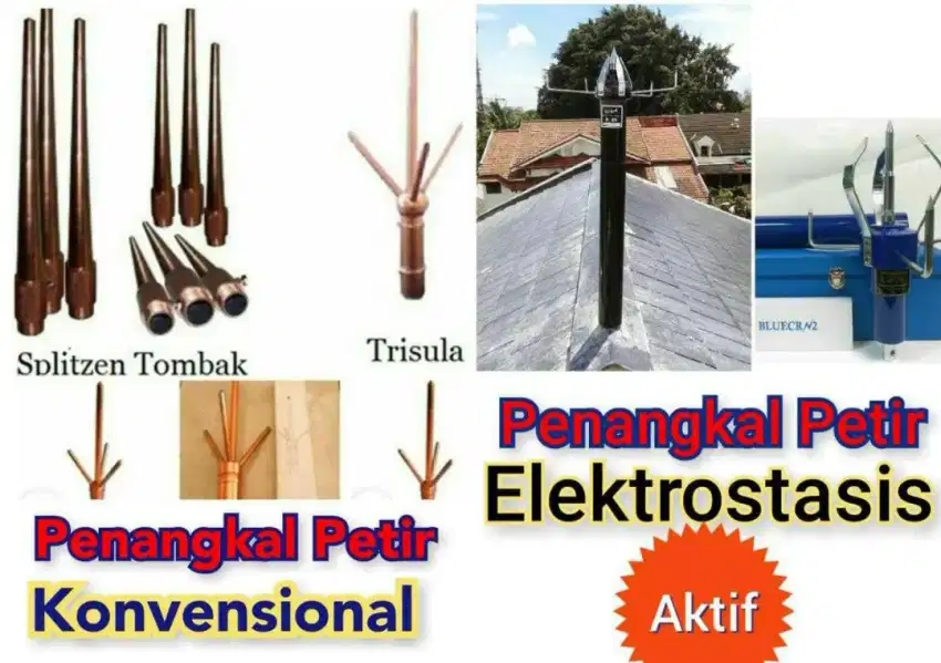Perlengkapan Pusat Pemasangan Penangkal Petir Elektrostatis