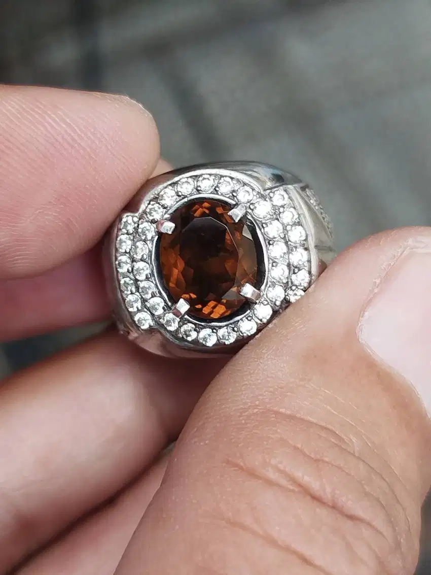 Batu citrine 2.58 carat ring perak memo skylab