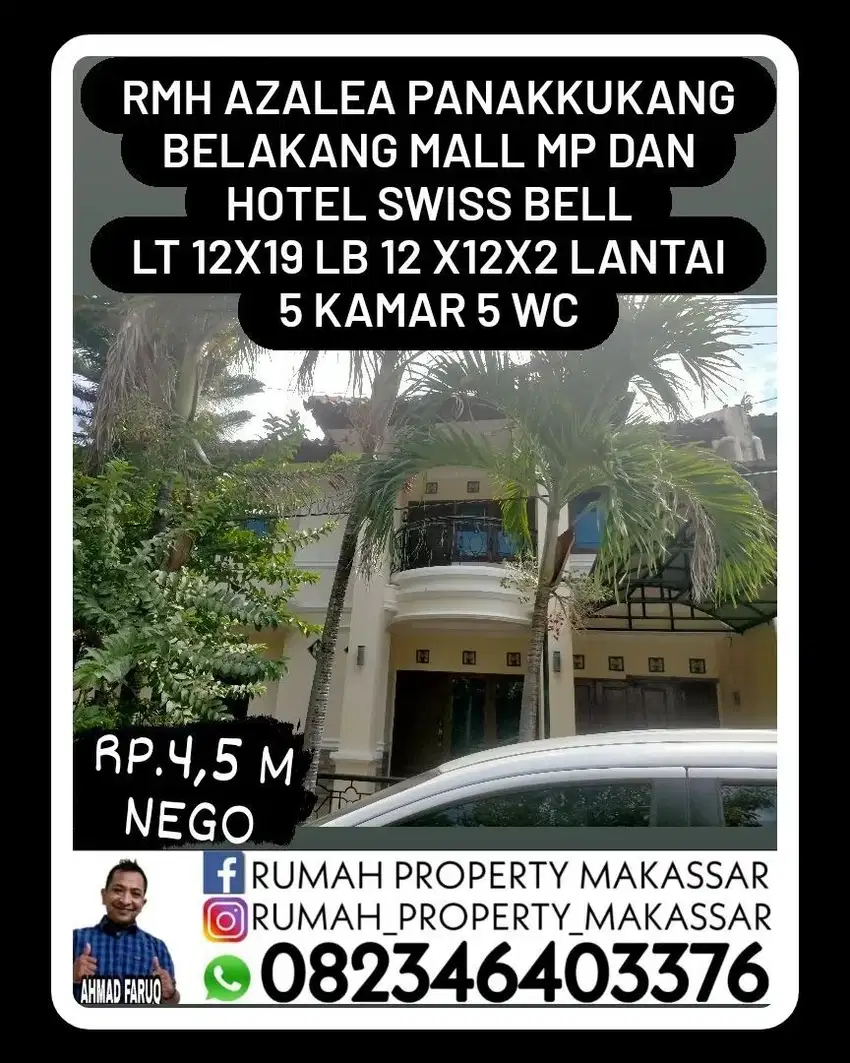 Rmh Azalea Panakkukang 12X19 Kmr 5 WC 5 SHM-PAM Dkt Mall MP Swissbell