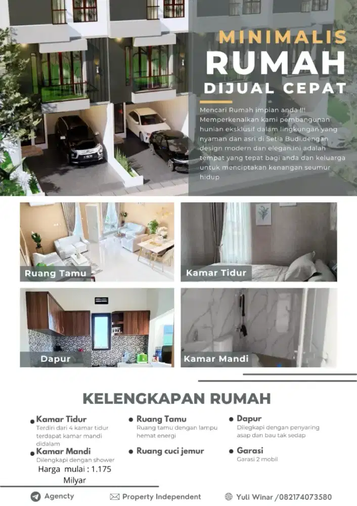 Rumah baru design elegan akses mobil dekat stasiun Manggarai jakarta