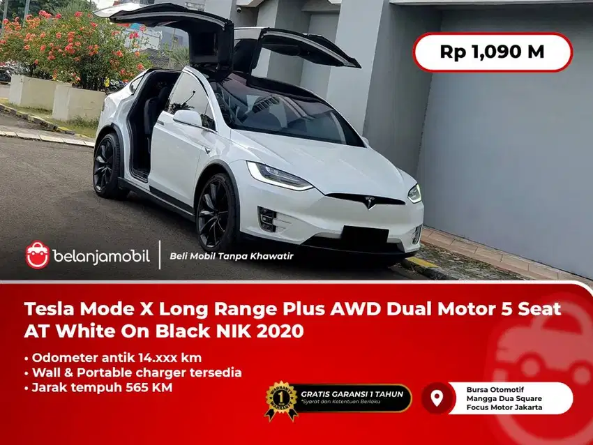 [ LOW KM ] Tesla Mode X Long Range Plus AWD 5 Seat AT White 2020 2021