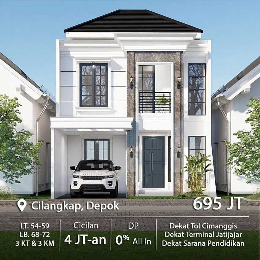 Hunian Exclusive 2 Lantai 600 JTan Dekat Pintu Tol Cimanggis Depok
