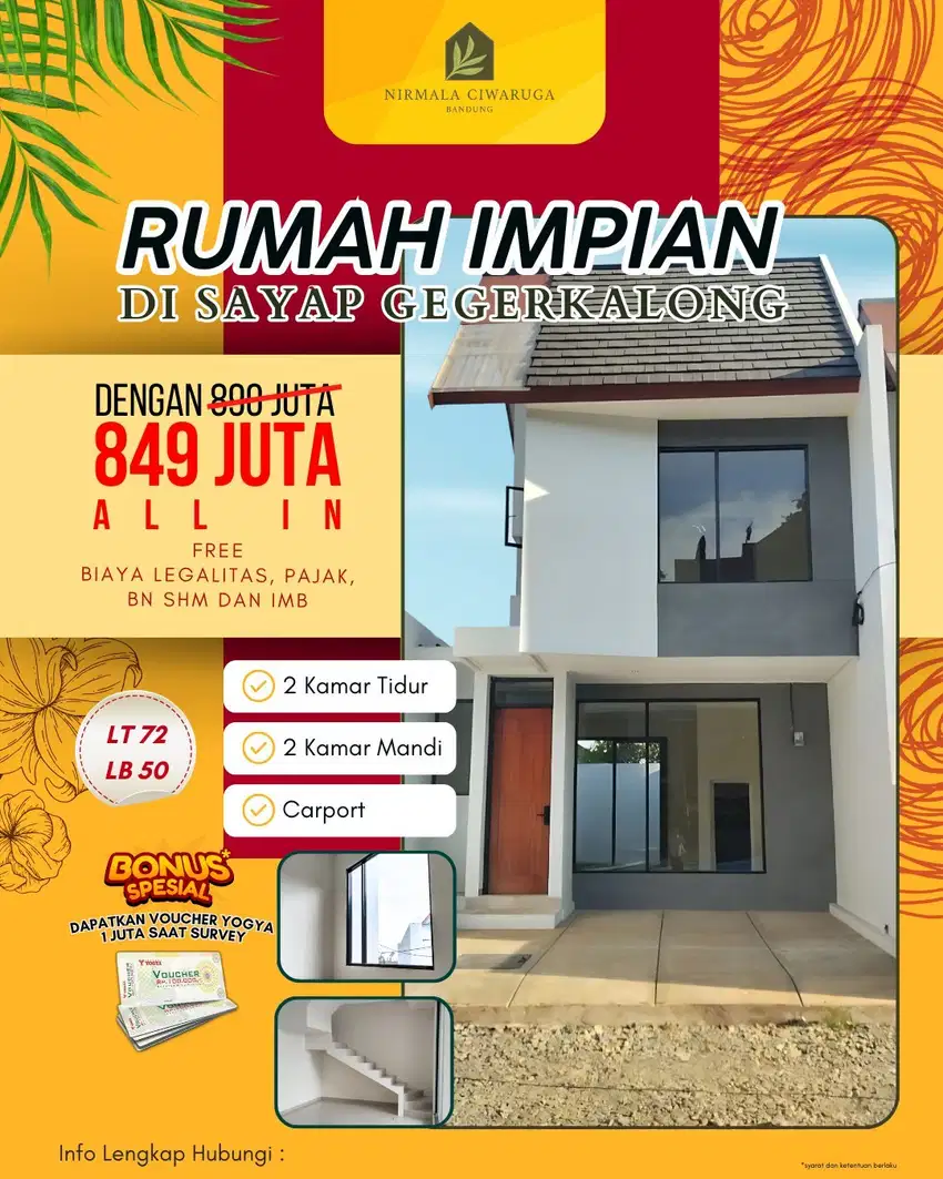 LAST UNIT Rumah 2 lantai di ciwaruga atas dkt gegerkalong setiabudi