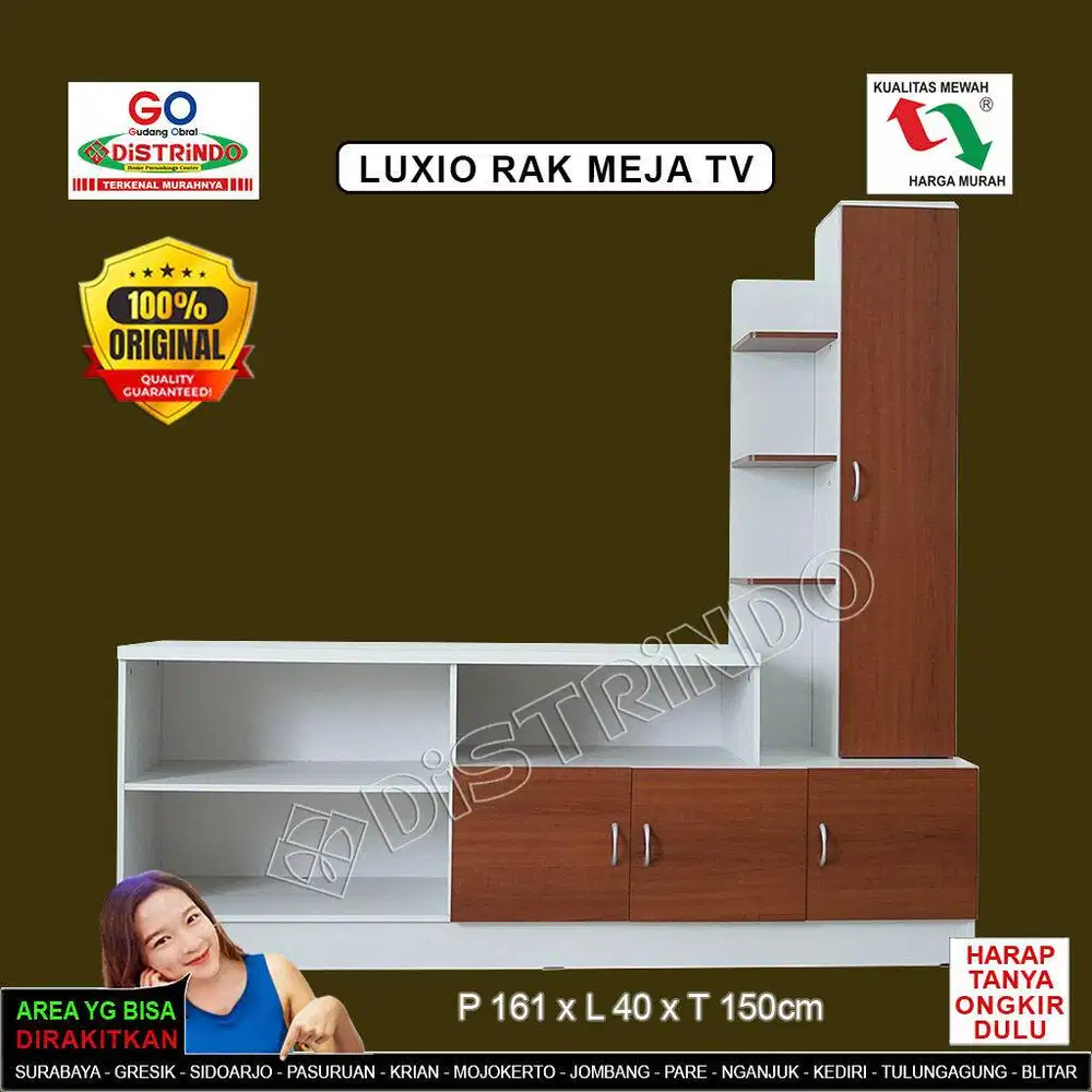 Meja Rak TV Minimalis TEBAL Mewah Murah Dengan Lemari Banyak Rak