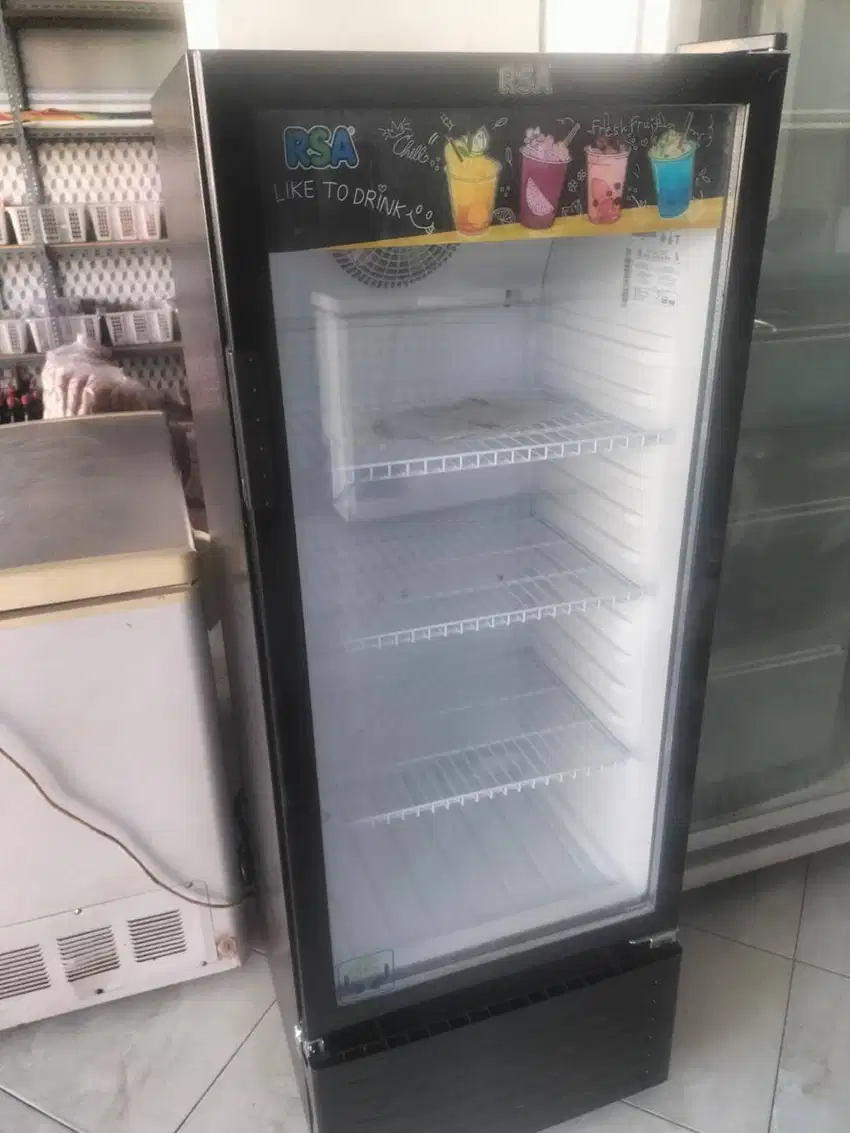 Dijual dan Disewakan Showcase RSA 3 rak 195lt 1 Pintu Murah Jaya