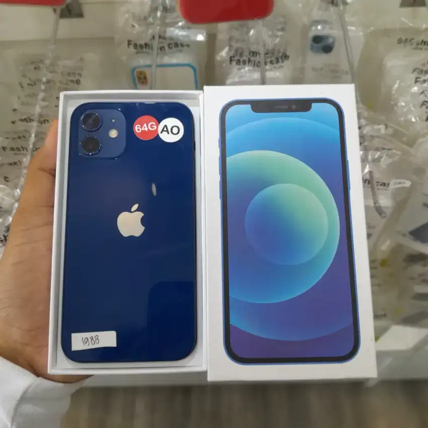 iPhone 12 64GB Blue Inter All Operator Fullset Second Rasa Baru