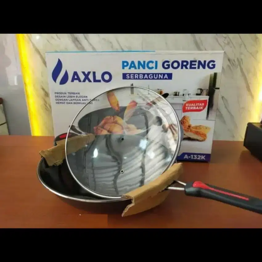 Panci goreng tutup kaca Axlo