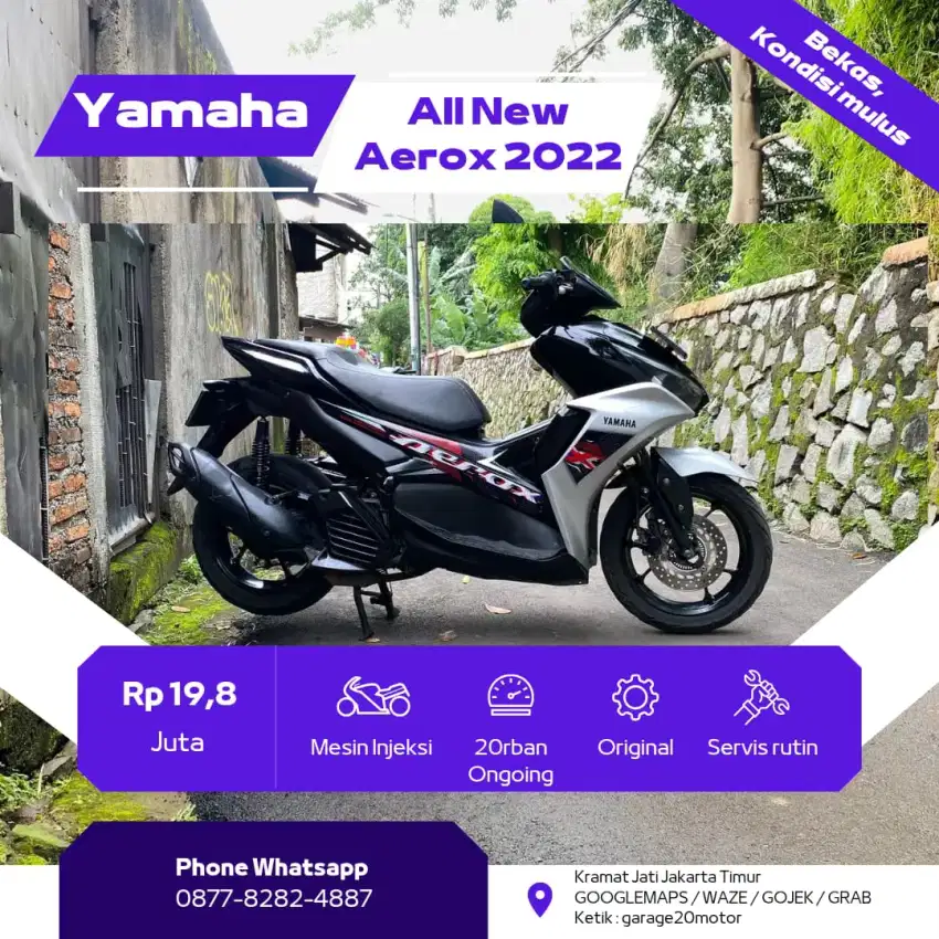 Yamaha all New aerox 155cc non abs Fi tahun 2022