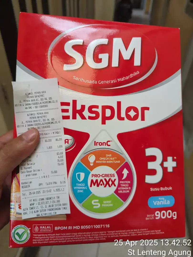Susu SGM 3+ rasa vanilla