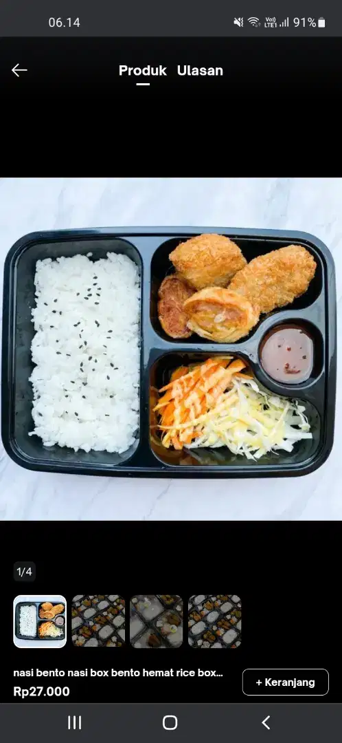 Nugget bento dan nasi bento 10K