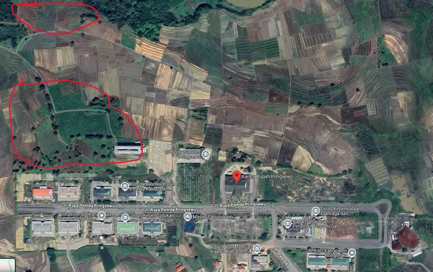 Tanah Strategis Dekat Kantor Bupati Pringsewu – Luas (total) 23.592 m²