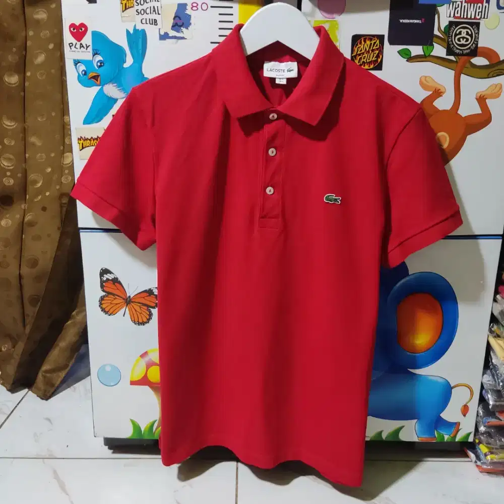 Kaos polo shirt Buaya colour Red Size L US S