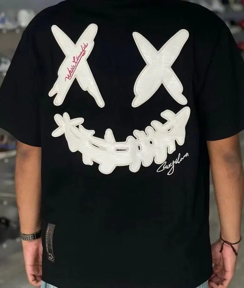 RIC RICKY IS CLOWN WHITE DRAGON TEARS SMILING TSHIRT L