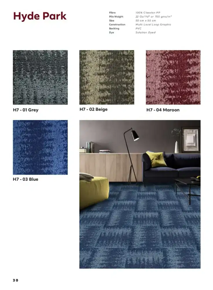 Karpet tile Hyde park size 50x50