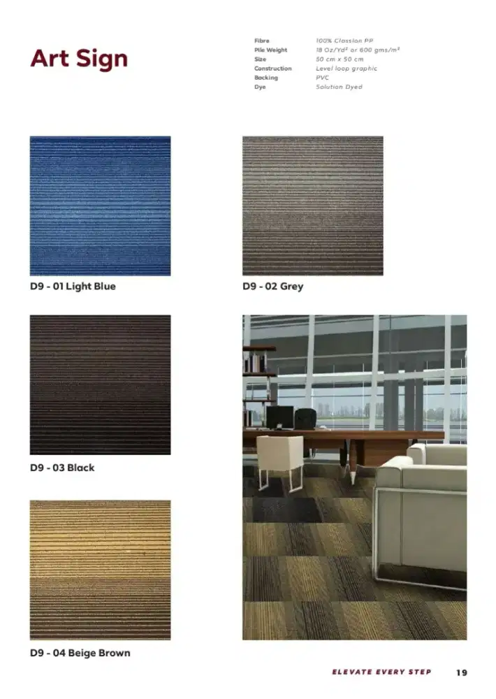 Karpet tile Artsign size 50x50