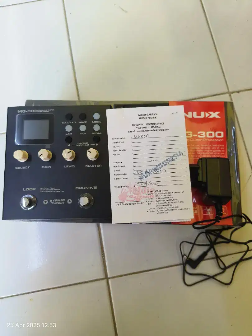 Efek Gitar NUX MG300 Pemakaian 1 minggu Like New Mulus Fullset