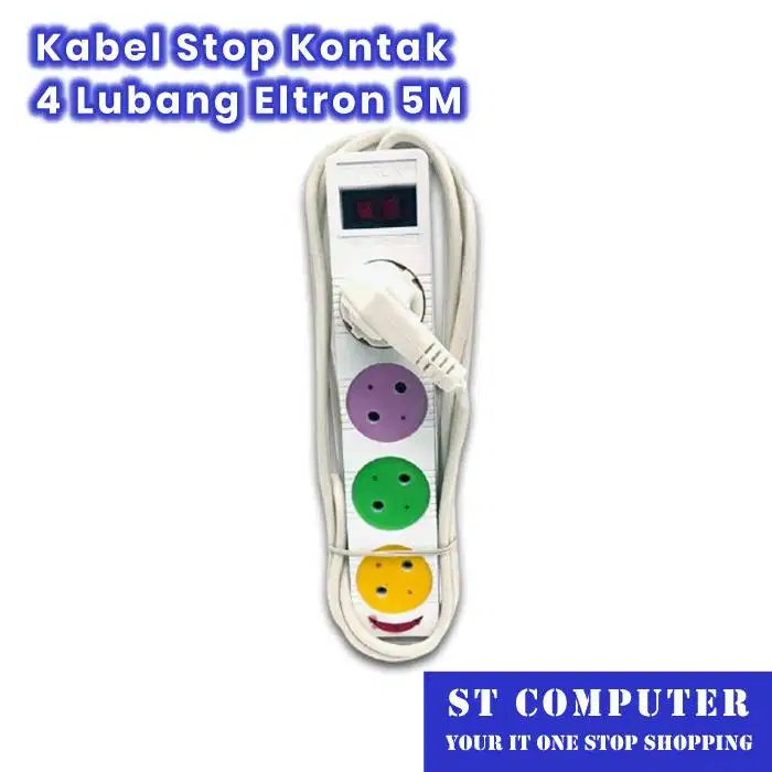 Kabel Stop Kontak 4 Lubang Eltron 5M