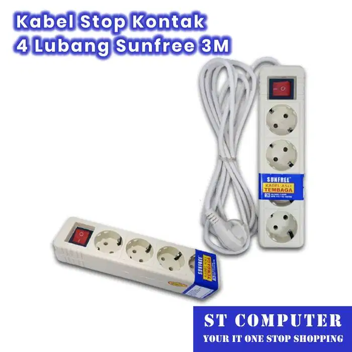 Kabel Stop Kontak 4 Lubang Sunfree 3M