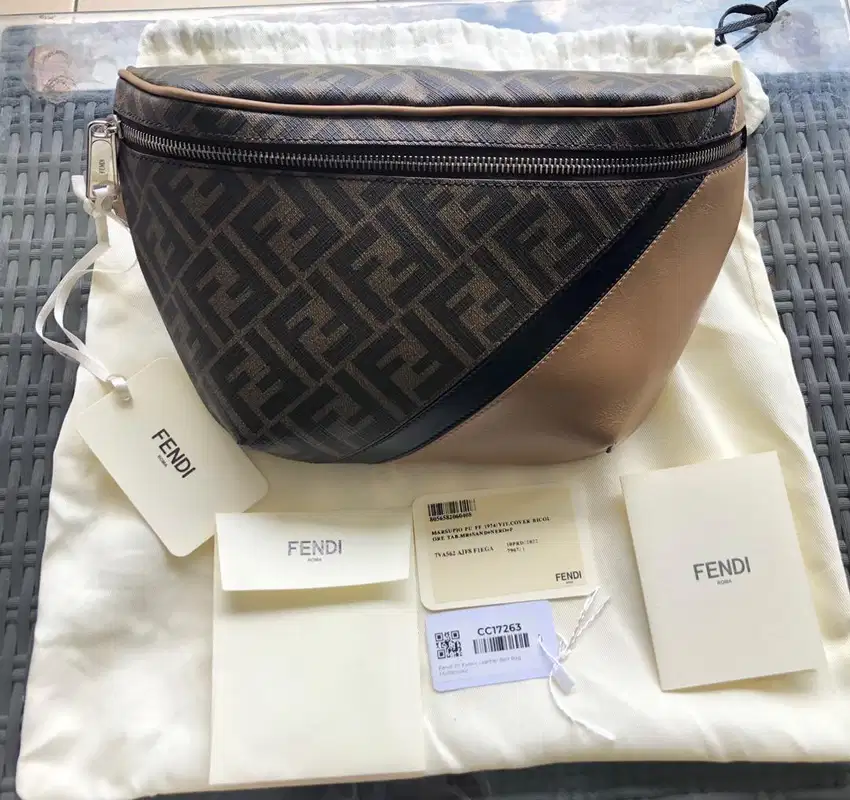 Fendi FF Fabric Leather Bumbag Original!!