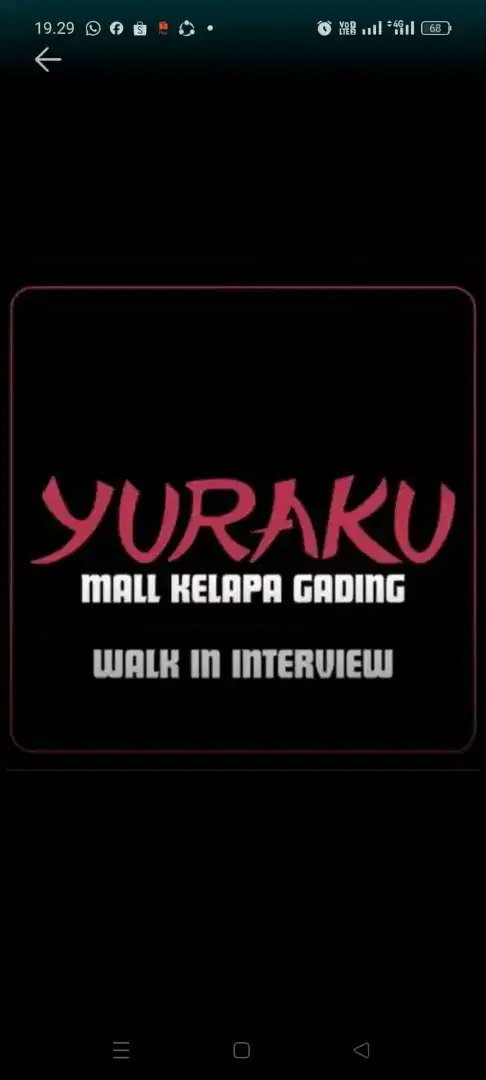 Lowongan Pekerjaan di Yuraku Mall Kelapa Gading
