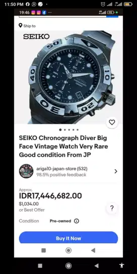 Seiko Chronograph Diver 100m
Dim 43mm