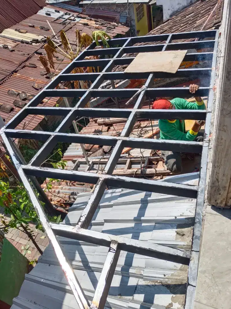 proses pembuatan mezzanine untuk tempat menjemur pakaian