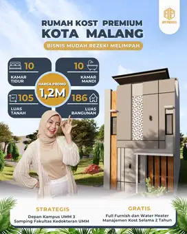 Dijual Rumah Kost Kota Malang hanya 500 meter depan Kampus UMM 3
