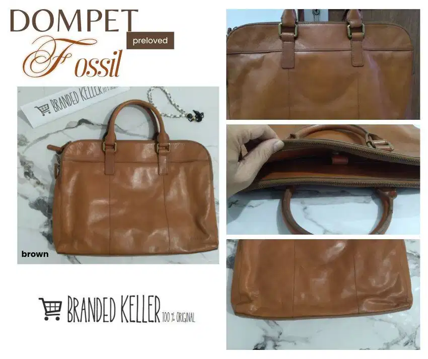 Tas Laptop Tas Fossil Tas Kerja Unisex 100% Original Preloved