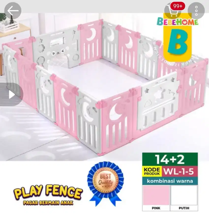 Bebehome Pagar Anak Pagar Bayi Babyfence Kokoh Motif Bulan