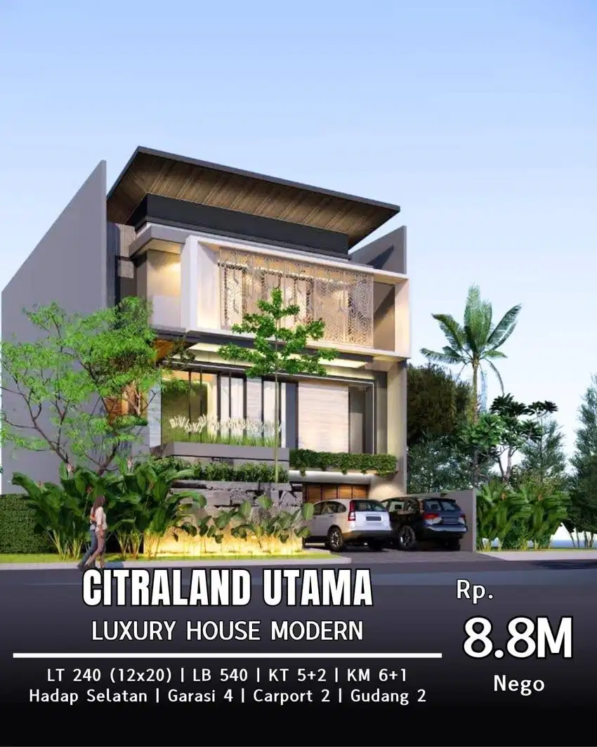 Dijual Rumah Baru Gress Mewah Modern Minimalis Citraland 3 Lantai