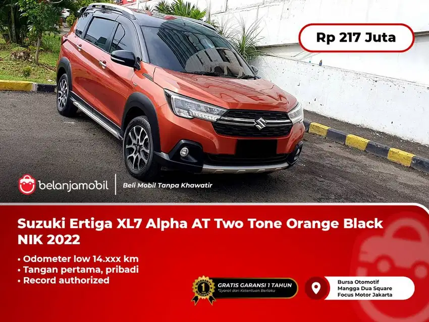 [ LOW KM ] Suzuki Ertiga XL7 Alpha AT Two Tone Orange Black 2022/2023