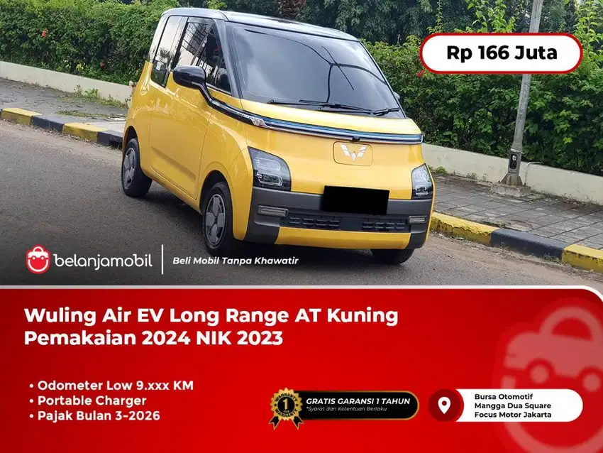 [ KM ANTIK 9RB ] Wuling Air EV Long Range AT Kuning 2023/2024
