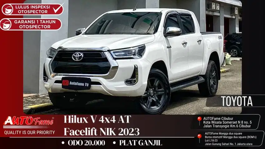 New Hilux V 4x4 AT Facelift NIK 2023 Full Spec Electric Seat White On