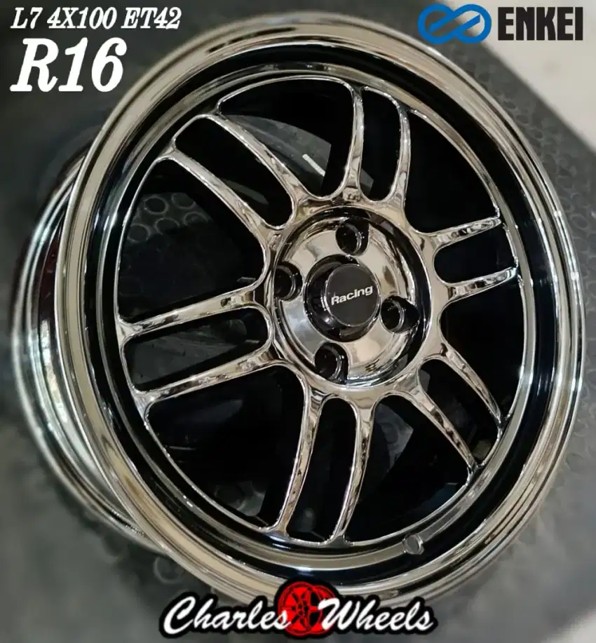 Jual velg rpf r16 blackchrome 4x100 jazz yaris vios city dll