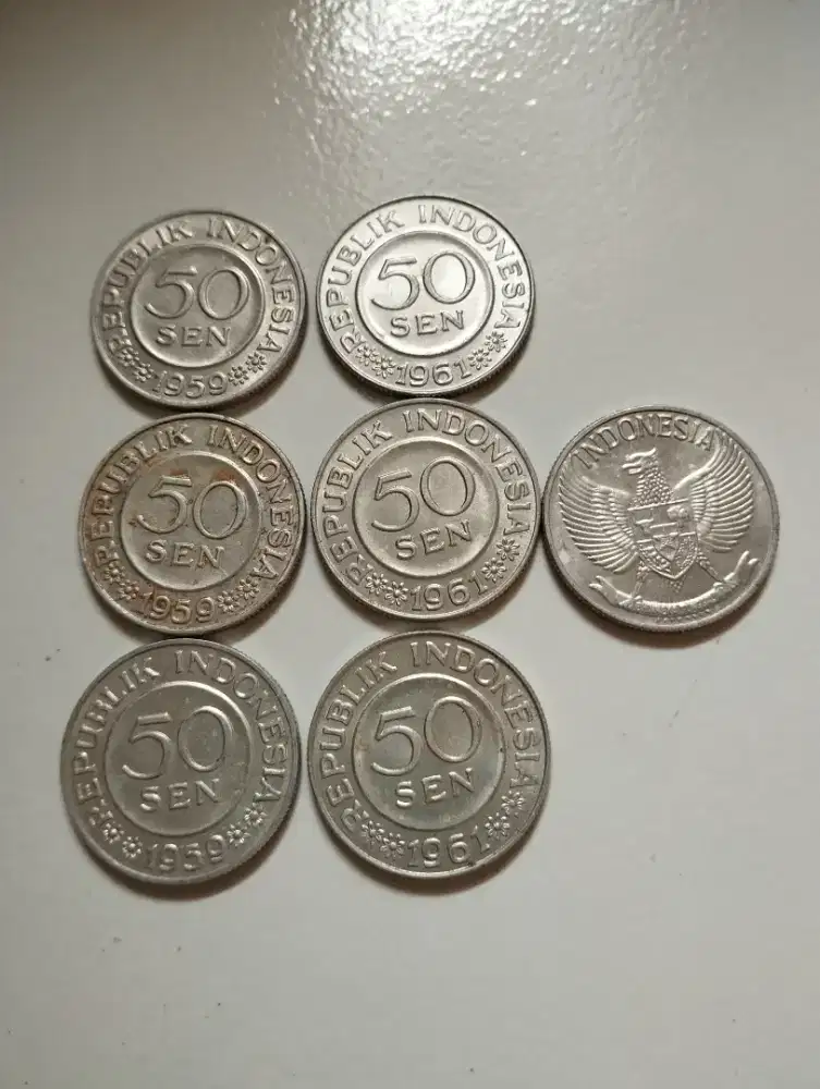 Jual Koin 50 Sen Republik Indonesia Tahun 1959 & 1961 - Koleksi Langka