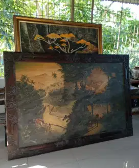 Lukisan Walter Smith Pemandangan Alam Frame Kayu Tua
