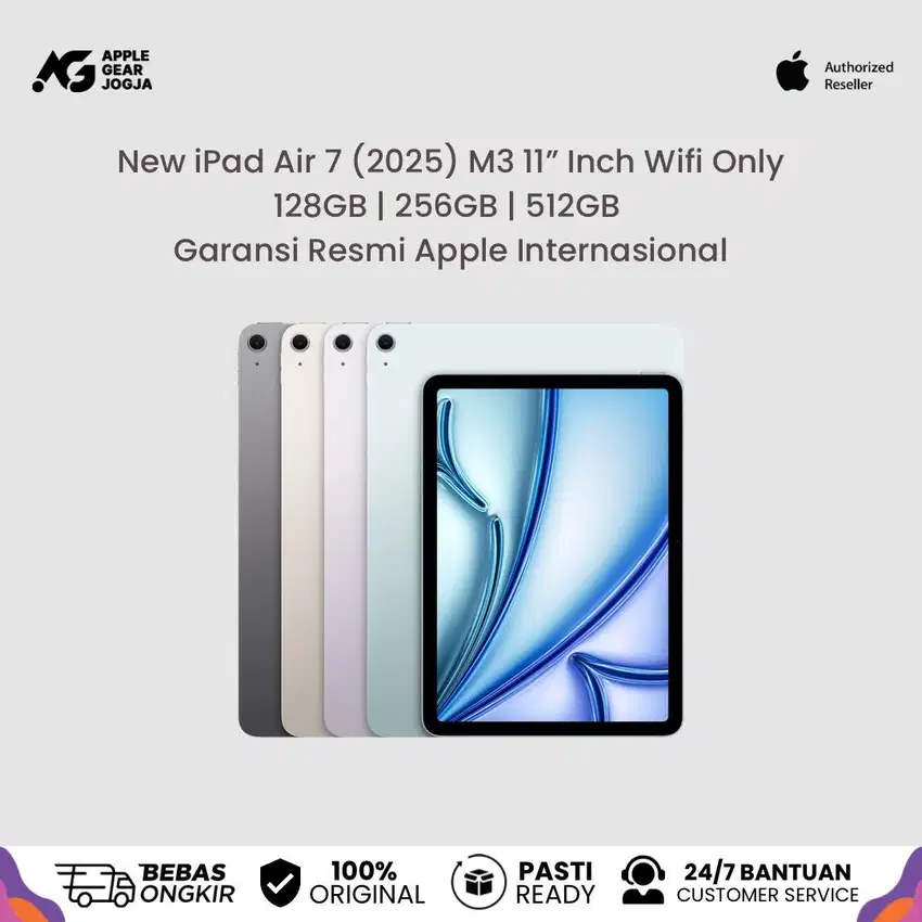 (NEW) Apple iPad Air 7 M3 11” Inch 2025 128GB Garansi Resmi Inter