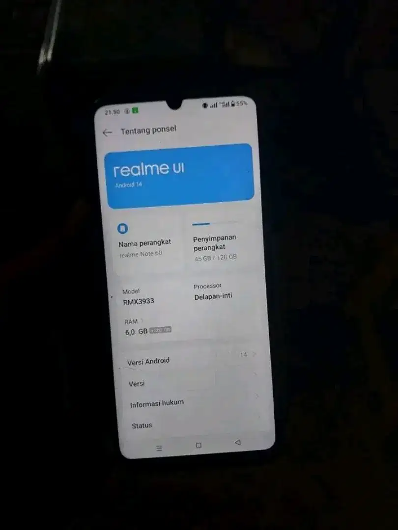 Realme note 60 (NO MINUS APAPUN)