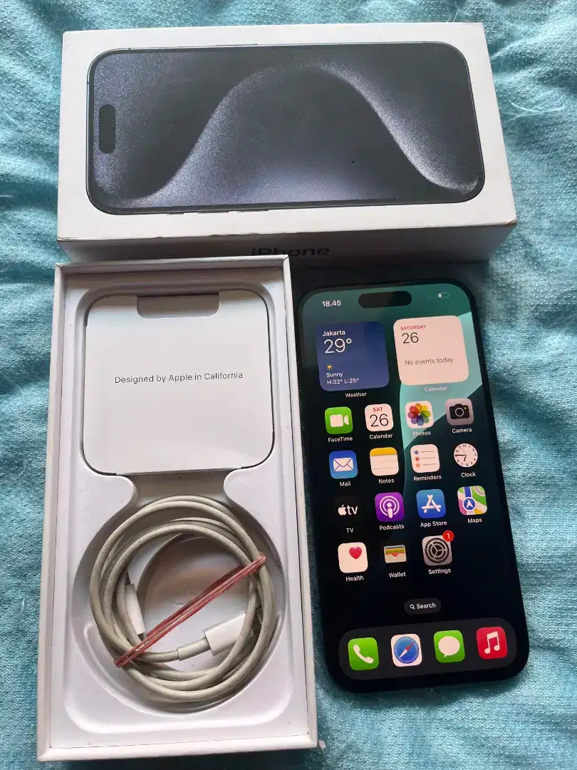 iPhone 15 Pro 128GB iBox Blue Titanium BH92 Garansi July 2025 Bisa TT