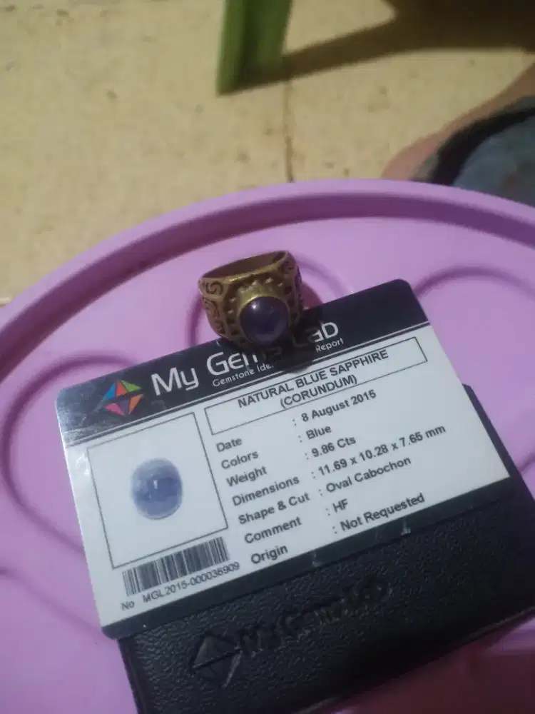 Batu blue safir + memo