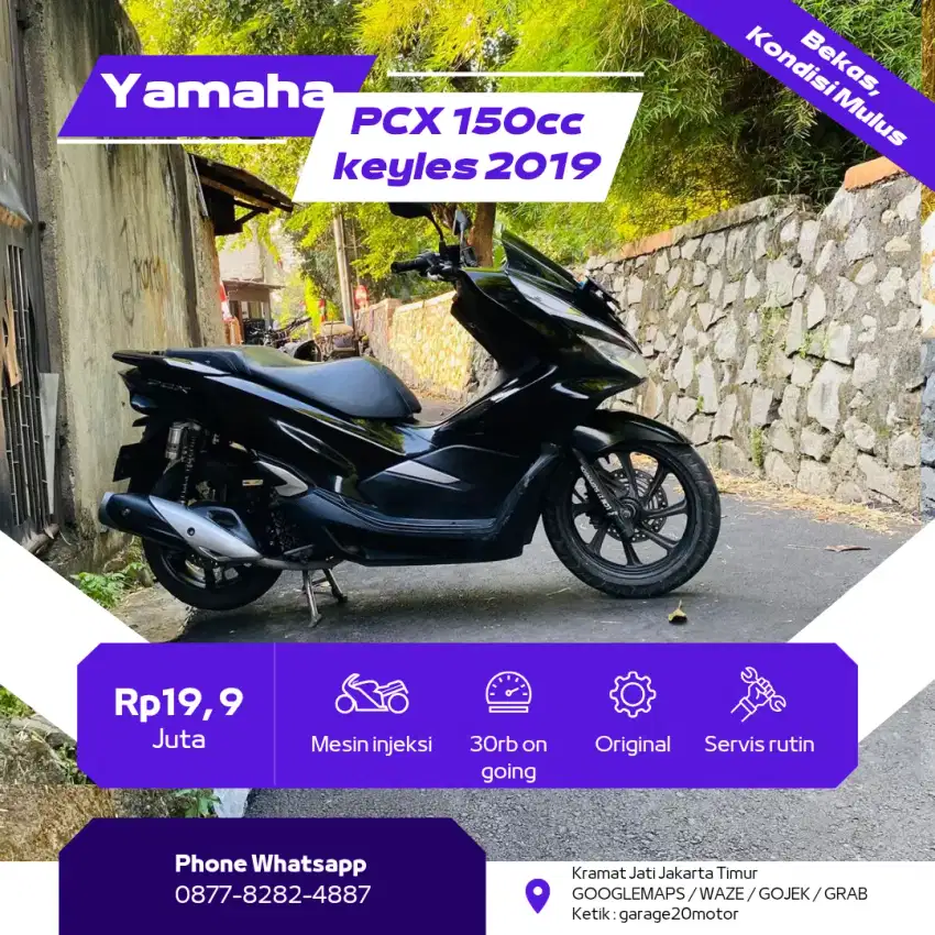 Honda pcx abs 150cc CBS pgm Fi keylles tahun 2019